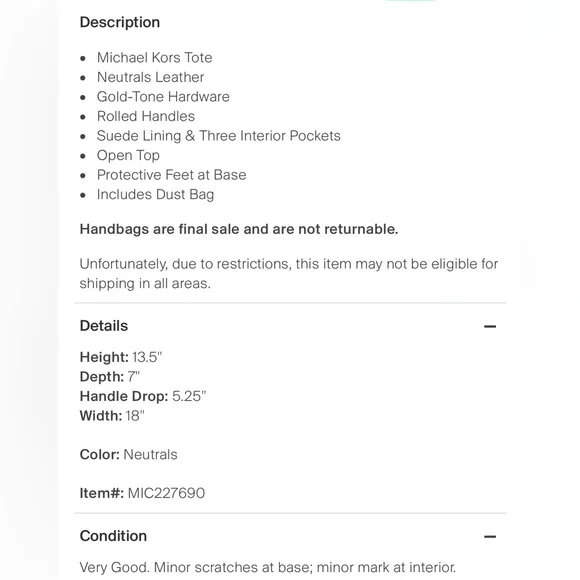 Michael Kors Camel Leather Tote - Picture 7 of 12